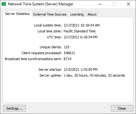 NTP time server for Windows